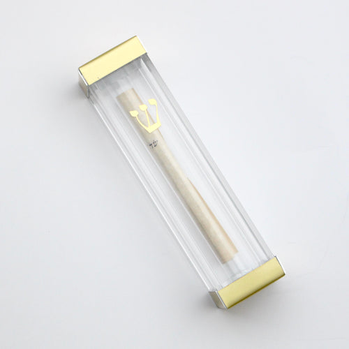 Gold Colored Jewish Mezuzah Case, Handmade, you fill with your Broken Glass Shards Under the Chuppah, you fill