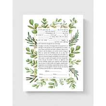 Load image into Gallery viewer, Leaves Ketubah - Interfaith or Reform, English Text, Fast Shipping, budget friendly, for Jewish Wedding