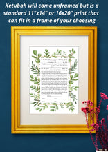 Load image into Gallery viewer, Leaves Ketubah - Interfaith or Reform, English Text, Fast Shipping, budget friendly, for Jewish Wedding