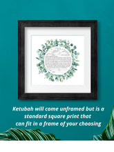 Load image into Gallery viewer, Eucalyptus Ketubah -Multiple Text Options, Fast Shipping, budget friendly, for Jewish Wedding