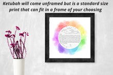 Load image into Gallery viewer, CLEARANCE Rainbow Circle Ketubah - Fast Shipping, budget friendly, for Jewish Wedding