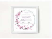 Load image into Gallery viewer, Jewish Baby Naming Certificate: Simchat Bat, Cherry Blossom (Digital PDF)