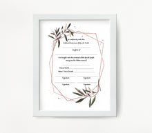 Load image into Gallery viewer, Jewish Baby Naming Ceremony Certificate for baby girl, Simchat Bat, Brita, Zeved habat, Ready to ship