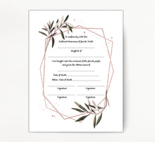 Load image into Gallery viewer, Jewish Baby Naming Ceremony Certificate for baby girl, Simchat Bat, Brita, Zeved habat, Ready to ship