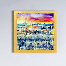 Load image into Gallery viewer, Jerusalem City Watercolor Art Print: Ancient Holy Land Home Decor