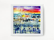 Load image into Gallery viewer, Jerusalem City Watercolor Art Print: Ancient Holy Land Home Decor