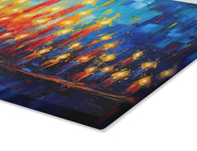 Load image into Gallery viewer, Colorful Candle Glass Challah Board: Shabbat Dinner Serving Platter