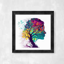 Load image into Gallery viewer, Colorful Tree of Life Art Print - Woman Silhouette - Etz Chaim