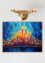 Load image into Gallery viewer, Colorful Candle Design Tempered Glass Menorah Drip Tray