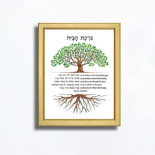Load image into Gallery viewer, Jewish Home Blessing Tree of Life Art Print: Birkat HaBayit