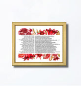 Load image into Gallery viewer, Woman of Valor Art Print: Eshet Chayil Hebrew Blessing, Pomegranate Design