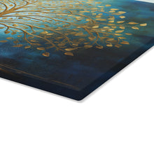 Load image into Gallery viewer, Gold Tree of Life Glass Challah Board: Shabbat Dinner Decor