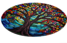 Load image into Gallery viewer, Glass Challah Board: Tree of Life Design, Shabbat Dinner Serving Platter