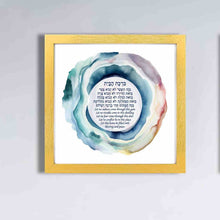 Load image into Gallery viewer, Jewish Home Blessing - Birkat HaBayit, Watercolor Geode Art Print, prayer, to display in your home or give as a gift