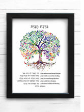 Load image into Gallery viewer, Jewish Home Blessing Tree of Life Print, Birkat HaBayit, Art Print, prayer, to display in your home or give as a gift