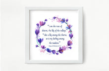 Load image into Gallery viewer, Song of Solomon, Quote Art Print, Rose of Sharon, Lilly of the Valleys, Testament