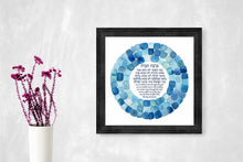 Load image into Gallery viewer, Jewish Home Blessing - Birkat HaBayit, Watercolor Blue Stone Art Print, prayer, to display in your home or give as a gift