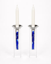 Load image into Gallery viewer, Broken Glass Shabbat Candlesticks: Jewish Wedding Keepsake, you fill (no need to ship broken glass)