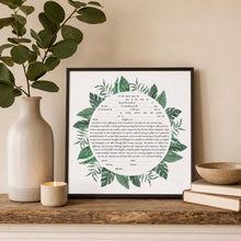 Load image into Gallery viewer, Tropical Leaf Ketubah: Jewish Wedding Certificate, Archival Paper