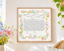 Load image into Gallery viewer, Flower Ketubah -Multiple Text Options, Fast Shipping, budget friendly, for Jewish Wedding