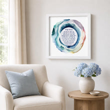 Load image into Gallery viewer, Jewish Home Blessing - Birkat HaBayit, Watercolor Geode Art Print, prayer, to display in your home or give as a gift