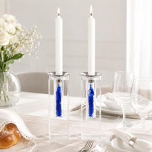 Load image into Gallery viewer, You Fill: Acrylic/Lucite Shabbat Candlesticks with your Broken Chuppah cup