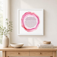 Load image into Gallery viewer, Woman of Valor-Eishet Chayil Blessing/Prayer Print, pink watercolor, Hebrew and English
