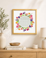 Load image into Gallery viewer, Woman of Valor-Eishet Chayil Blessing/Prayer Print, Watercolor Tulips design, Hebrew and English