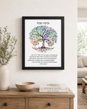 Load image into Gallery viewer, Jewish Home Blessing Tree of Life Print, Birkat HaBayit, Art Print, prayer, to display in your home or give as a gift