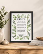 Load image into Gallery viewer, Jewish Home Blessing, Birkat HaBayit, to display in your home