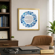 Load image into Gallery viewer, Jewish Physician Blessing/Prayer Print, blue stones design, Great Doctor or medical School Graduate Gift, Hebrew and English