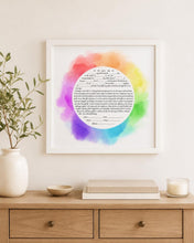 Load image into Gallery viewer, Rainbow Circle Ketubah - Fast Shipping, budget friendly, for Jewish Wedding