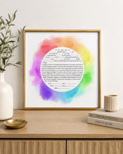 Load image into Gallery viewer, Rainbow Circle Ketubah - Fast Shipping, budget friendly, for Jewish Wedding