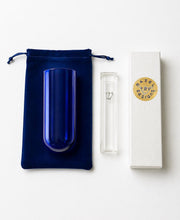 Load image into Gallery viewer, Wedding Glass Mezuzah Kit - Blue glass to break under the chuppah and a mezuzah to fill after your Jewish Wedding