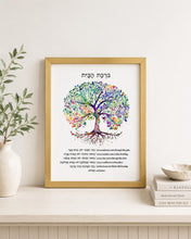 Load image into Gallery viewer, Jewish Home Blessing Tree of Life Print, Birkat HaBayit, Art Print, prayer, to display in your home or give as a gift