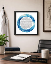 Load image into Gallery viewer, Physician/Doctor Jewish Blessing/Prayer Print, blue waves design, Great Doctor or medical School Graduate Gift, Hebrew and English