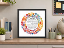 Load image into Gallery viewer, Jewish Teacher Blessing/Prayer Print, colorful stones design, Great Educator or Instructor Gift, Hebrew and English