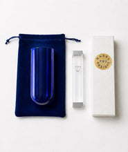 Load image into Gallery viewer, Wedding Glass Mezuzah Kit - Blue glass to break under the chuppah and a mezuzah to fill after your Jewish Wedding