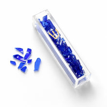 Load image into Gallery viewer, Wedding Glass Mezuzah Kit - Blue glass to break under the chuppah and a mezuzah to fill after your Jewish Wedding