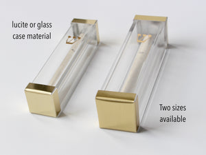Gold Colored Jewish Mezuzah Case, Handmade, you fill with your Broken Glass Shards Under the Chuppah, you fill