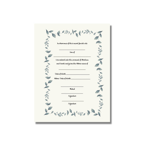 Jewish Baby Boy Bris Ceremony Certificate, B'rit Milah, ready to ship