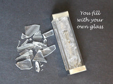Load image into Gallery viewer, Gold Colored Jewish Mezuzah Case, Handmade, you fill with your Broken Glass Shards Under the Chuppah, you fill