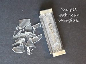 Gold Colored Jewish Mezuzah Case, Handmade, you fill with your Broken Glass Shards Under the Chuppah, you fill