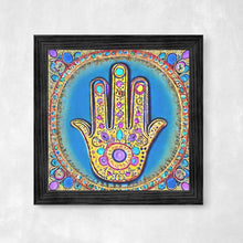 Load image into Gallery viewer, Hamsa Watercolor Art Print, very colorful, to display in your home or give as a gift